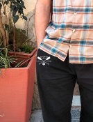 Pantalon negro puro algodón ecologico tipo Jersey
