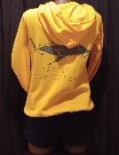 Sudadera surfera de mujer - Tiburon Respect Pur Oceans -  Amarillo / Caqui - Front