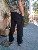 Pantalon negro puro algodón ecologico tipo Jersey