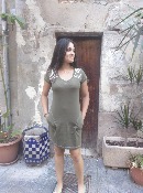 Vestido túnica con cuello pico - Tropical Style