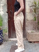 Pantalon largo beige