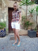 Camisa de mujer en madras