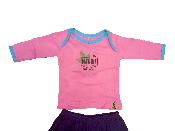 Camiseta rosa-azul manga larga 100% algodón ecológico bébés Nature