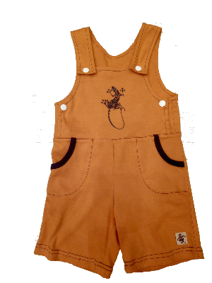 Mono/peto naranja print marino 100% algodón ecológico para bébés