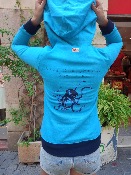 Sudadera azul turquesa surfera de mujer - Pulpo Respect Pur Oceans