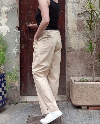 Pantalon largo beige