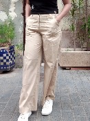 Pantalon largo beige