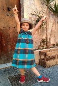 Vestido 100% algodón tejido madras para niñas