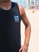 Tank Top algodón GOTS  estampado SURF New Wave of Life -  Negro