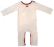 Pijama Blanco Rojo manga larga 100% algodón ecológico bébés