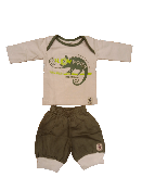 Camiseta manga larga 100% algodón ecológico bébés con camaleón invitando a reducir la velocidad 