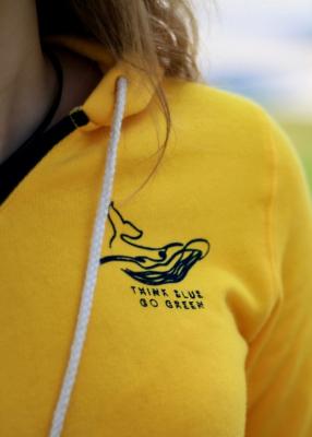 Sudadera surfera de mujer - Think Blue Go Green - Amarillo