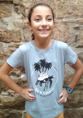 Camiseta 100% algodón ecológico niños y niñas con la leyenda de la isla tortuga
