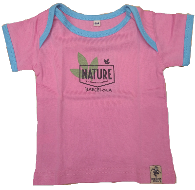 Camiseta Rosa manga corta 100% algodón ecológico bébés Nature