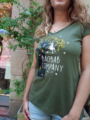 Camiseta manga corta Baobab Tree Blooming 100% algodón GOTS