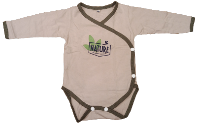 Bodie beige manga larga 100% algodón ecológico bébés Nature
