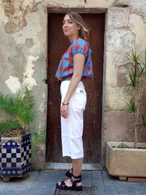 Pantalon 3/4 blanco