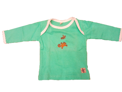 Camiseta verde esmeralda manga larga 100% algodón ecológico bébés