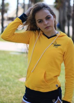 Sudadera surfera de mujer - Think Blue Go Green - Amarillo