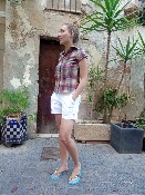 Camisa de mujer en madras