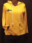 Sudadera surfera de mujer - Tiburon Respect Pur Oceans -  Amarillo / Azul marino - Front