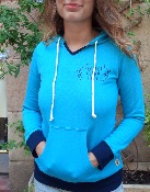 Sudadera azul turquesa surfera de mujer - Pulpo Respect Pur Oceans