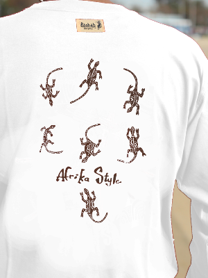 Camiseta manga larga de algodón - Afrika Style - 6 Lizards
