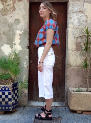 Pantalon 3/4 blanco