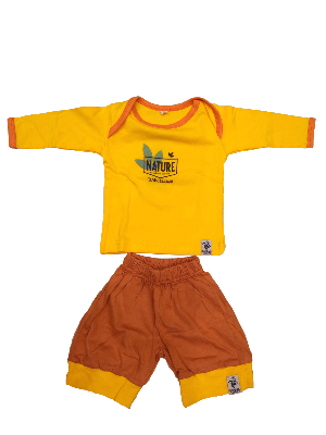 Camiseta amarilla manga larga 100% algodón ecológico bébés Nature