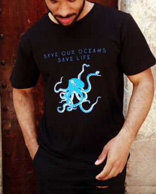 Camiseta manga corta algodón GOTS  Zourite Respect Our Oceans