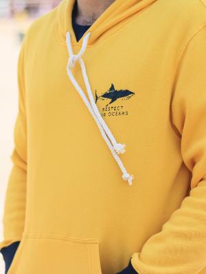 Sudadera surf shark de hombre 100% algodón de comercio justo y sostenible