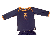 Camiseta marino manga larga 100% algodón ecológico bébés Lagarto