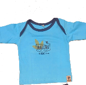 Camiseta azul manga larga 100% algodón ecológico bébés Nature