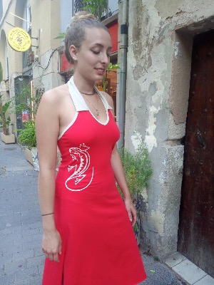 Vestido cocktail Rojo Coral