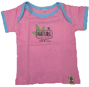 Camiseta Rosa manga corta 100% algodón ecológico bébés Nature