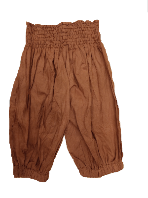 Pantalon marrón camello  velo 100% algodón para bébés