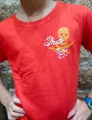 Camiseta 100% algodón ecológico niños y niñas con una calavera de pirata