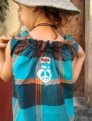 Vestido 100% algodón tejido madras para niñas