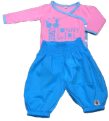 Pantalon azul cían velo 100% algodón para bébés