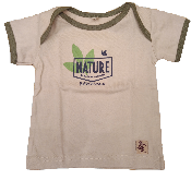 Camiseta Beige manga corta 100% algodón ecológico bébés Nature