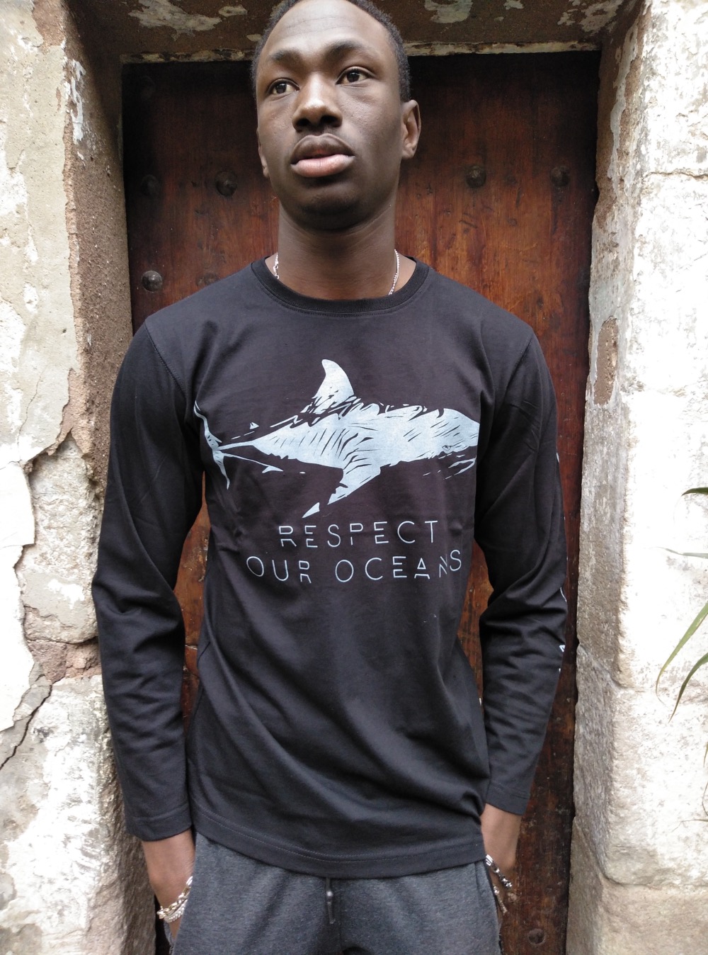 Camiseta manga larga algodón GOTS  Respect Our Oceans