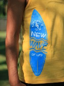 Tank Top algodón GOTS  estampado SURF New Wave of Life -  Amarillo